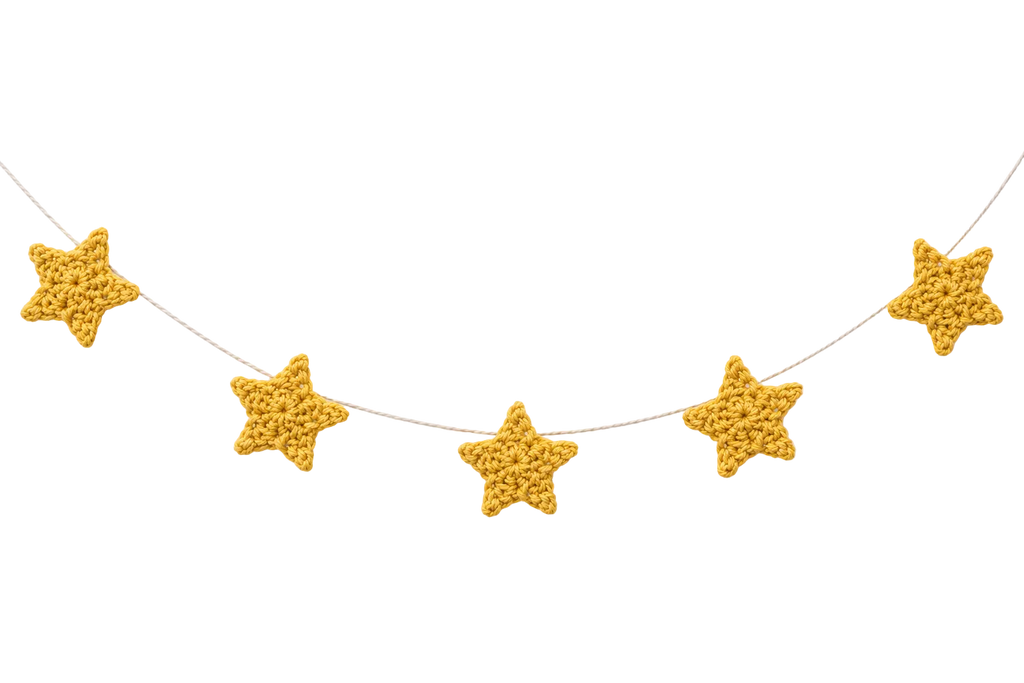 Crochet Star Garland Pattern — Beginner Friendly, Customizable Assembly | PDF Download