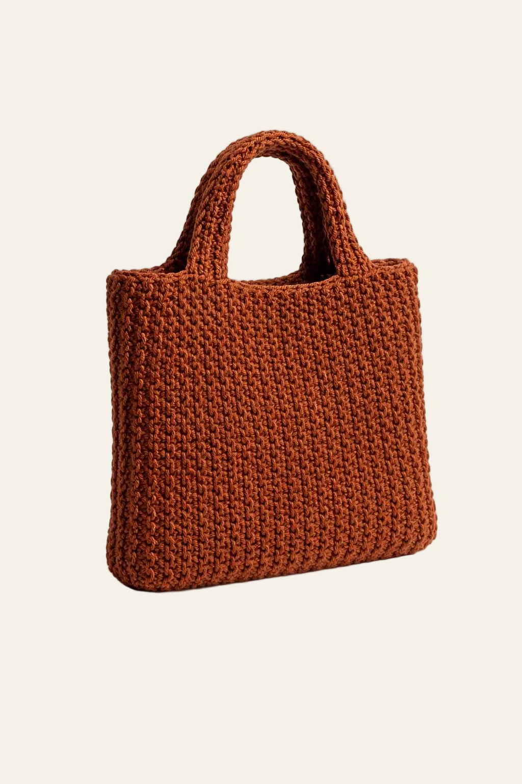 Beginner crochet market tote PDF pattern preview showing the body construction and handle attachment